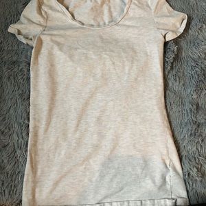 Light grey swoop neck tee